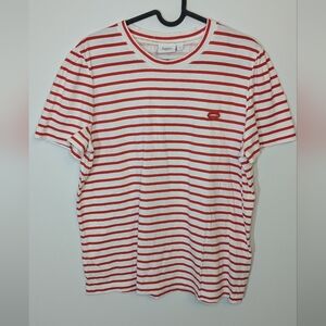St. Tropez Embroidered Graphic Tshirt - Red white striped - Size L